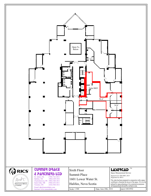 603 - 1601 Lower Water St, Halifax, NS floorplan