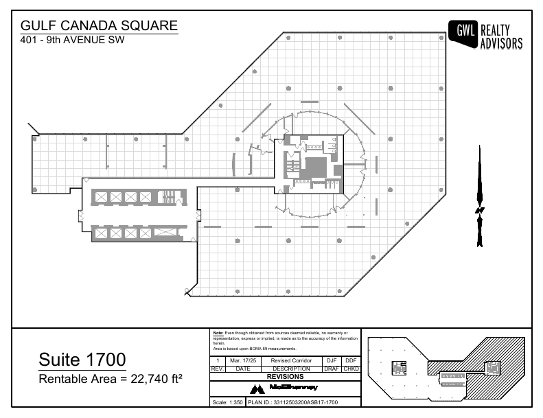 1700 - 401 9 Avenue Southwest, Calgary, AB floorplan