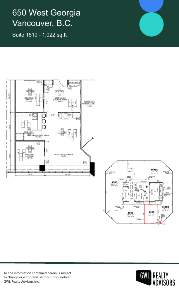 1510 - 650 West Georgia Street, Vancouver, BC floorplan