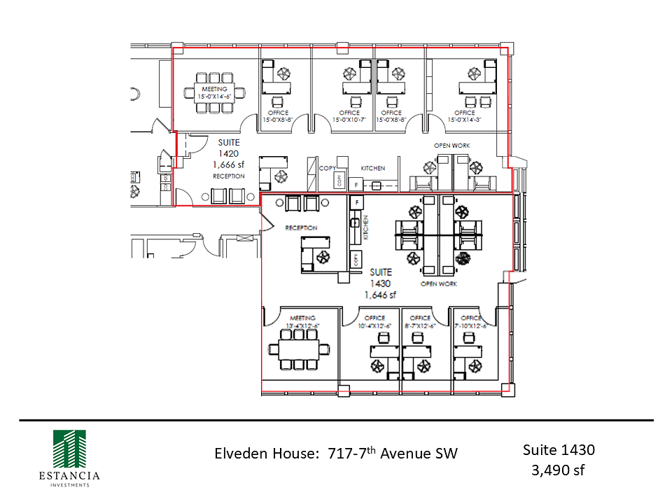 1430 - 717 7 Ave SW, Calgary, AB floorplan