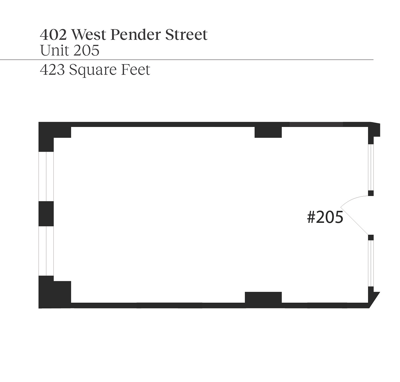 205 - 402 West Pender Street, Vancouver, BC floorplan