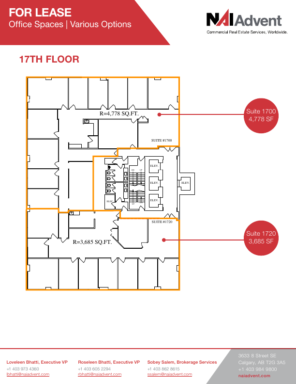1720 - 633 6 Avenue Southwest, Calgary, AB floorplan