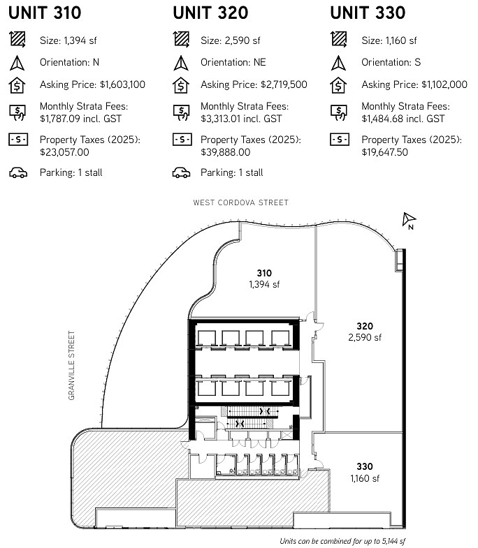 310 - 320 Granville Street, Vancouver, BC floorplan