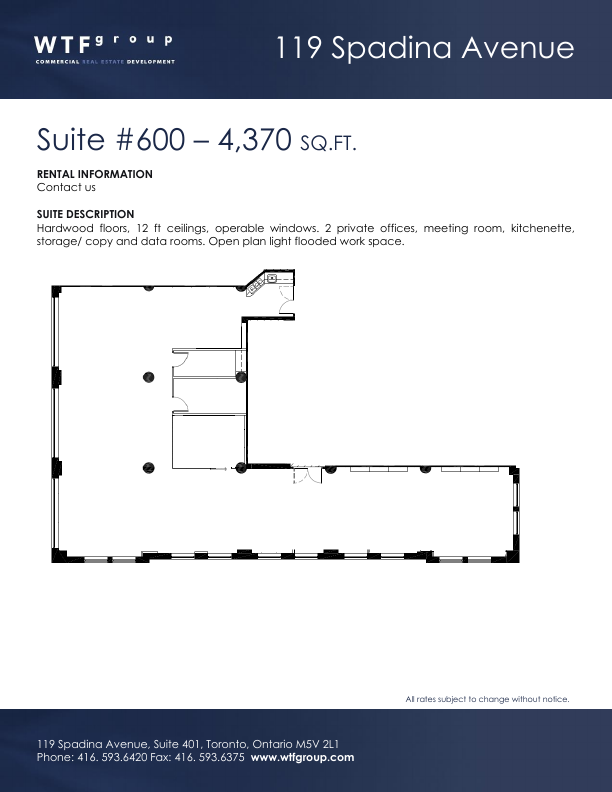 600 - 119 Spadina Avenue, Toronto, ON floorplan