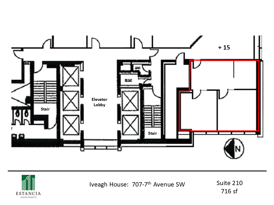 210 - 707 7 Avenue Southwest, Calgary, AB floorplan