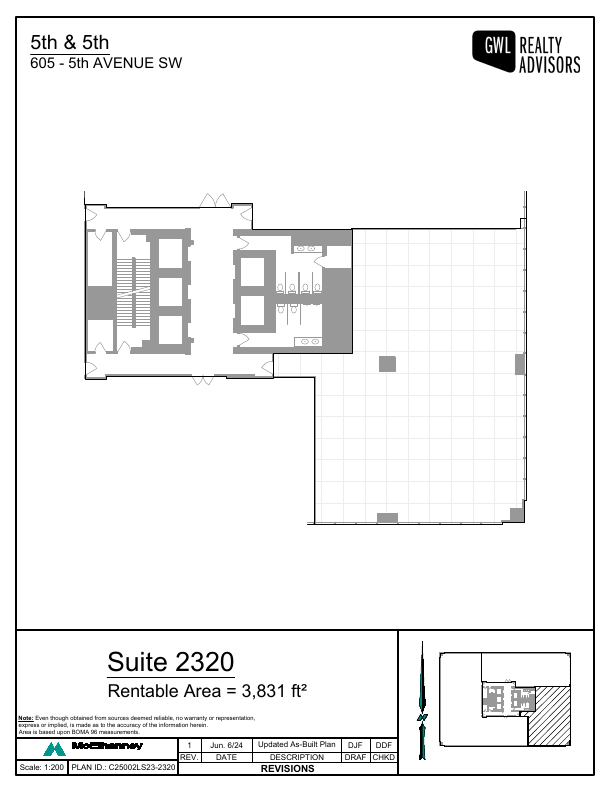 2320 - 605 5 Avenue Southwest, Calgary, AB floorplan