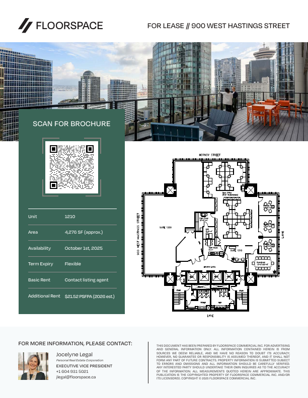 1210 - 900 West Hastings Street, Vancouver, BC floorplan
