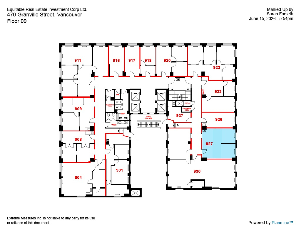 927 - 470 Granville Street, Vancouver, BC floorplan