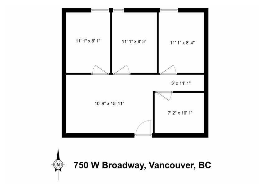 1112 - 750 West Broadway, Vancouver, BC floorplan