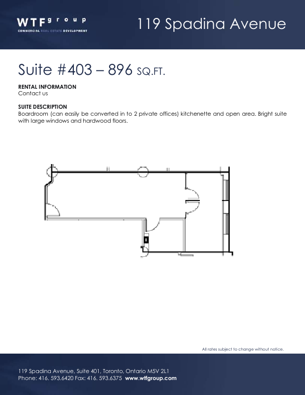 403 - 119 Spadina Avenue, Toronto, ON floorplan