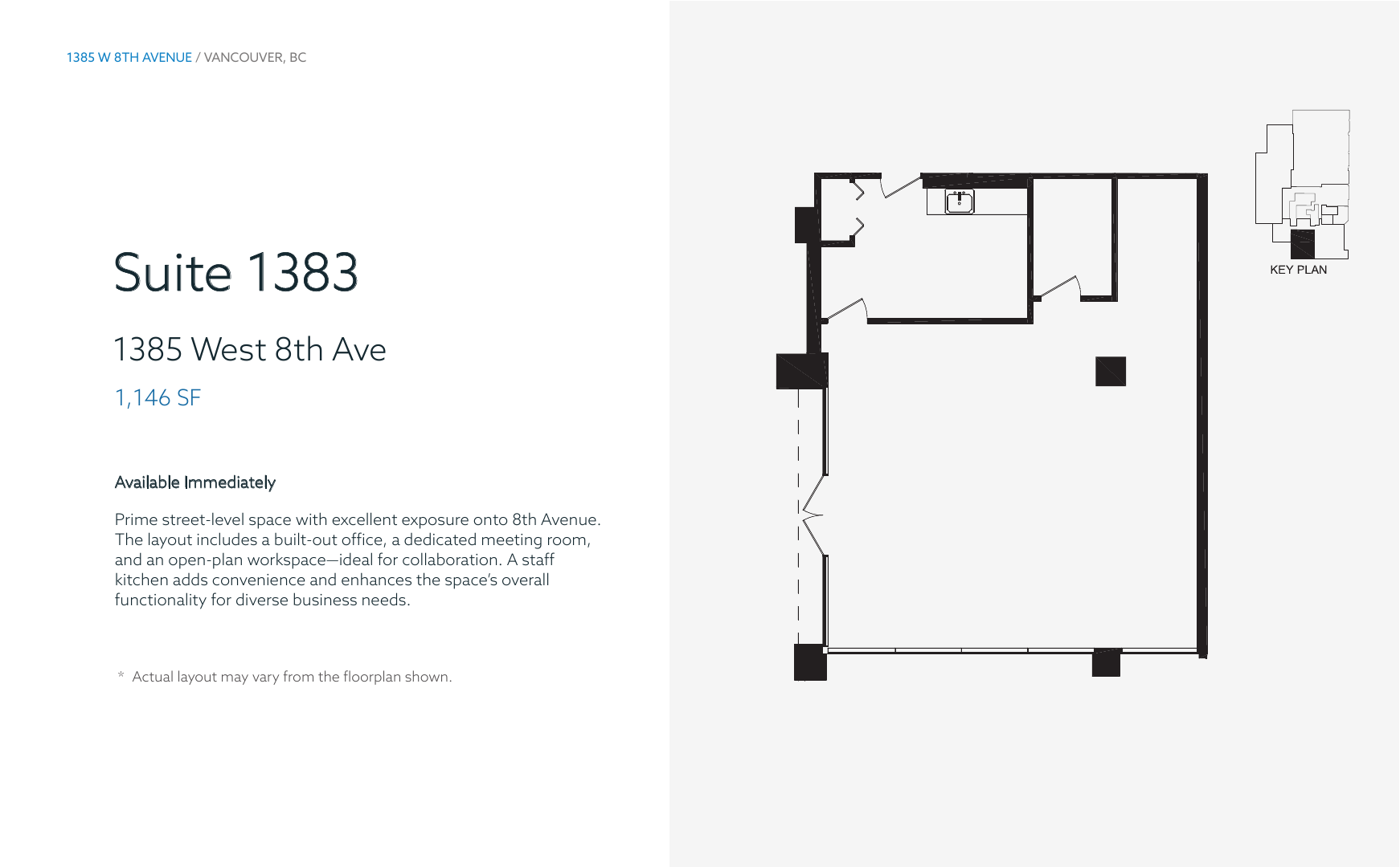 Suite 1383 - 1385 West 8th Avenue, Vancouver, BC floorplan