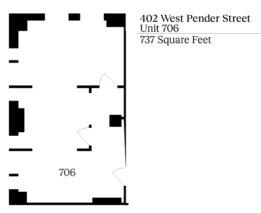 706 - 402 West Pender Street, Vancouver, BC floorplan