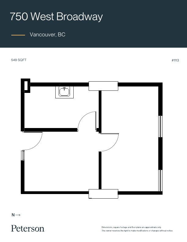 1113 - 750 W Broadway, Vancouver, BC floorplan