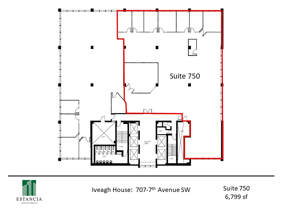 750 - 707 7 Avenue Southwest, Calgary, AB floorplan