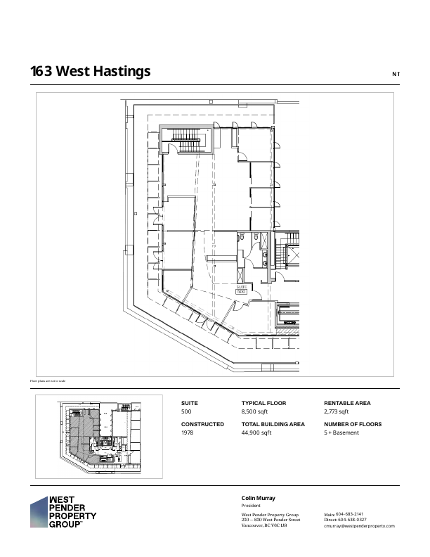 500 - 163 West Hastings Street, Vancouver, BC floorplan