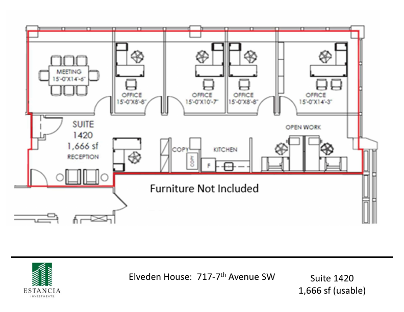 1420 - 717 7 Ave SW, Calgary, AB floorplan