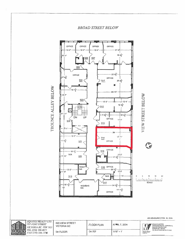 514 - 620 View St, Victoria, BC floorplan