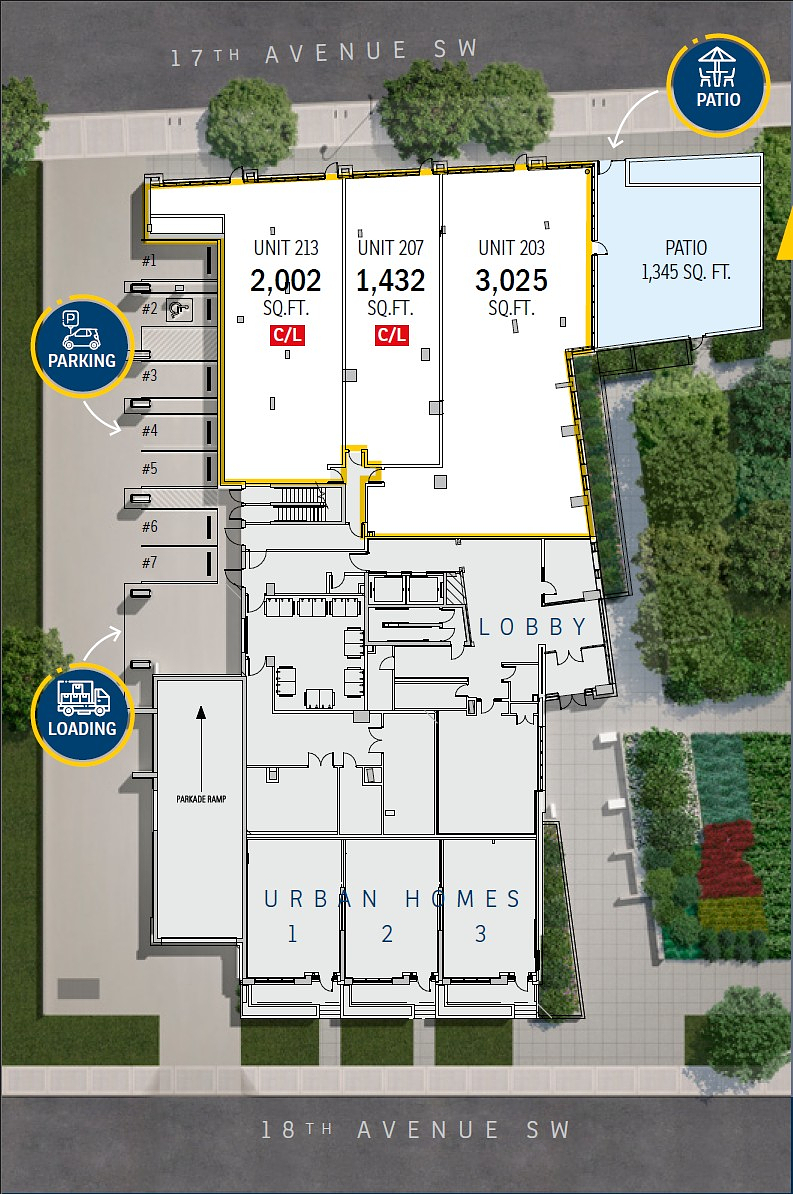 203 - 205 17 Avenue Southwest, Calgary, AB floorplan