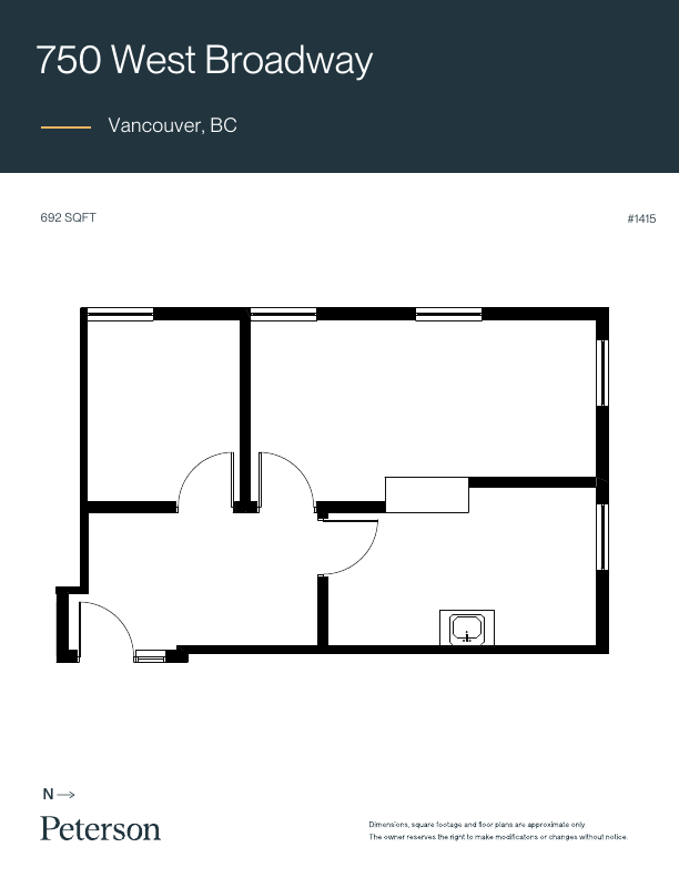 1415 - 750 W Broadway, Vancouver, BC floorplan