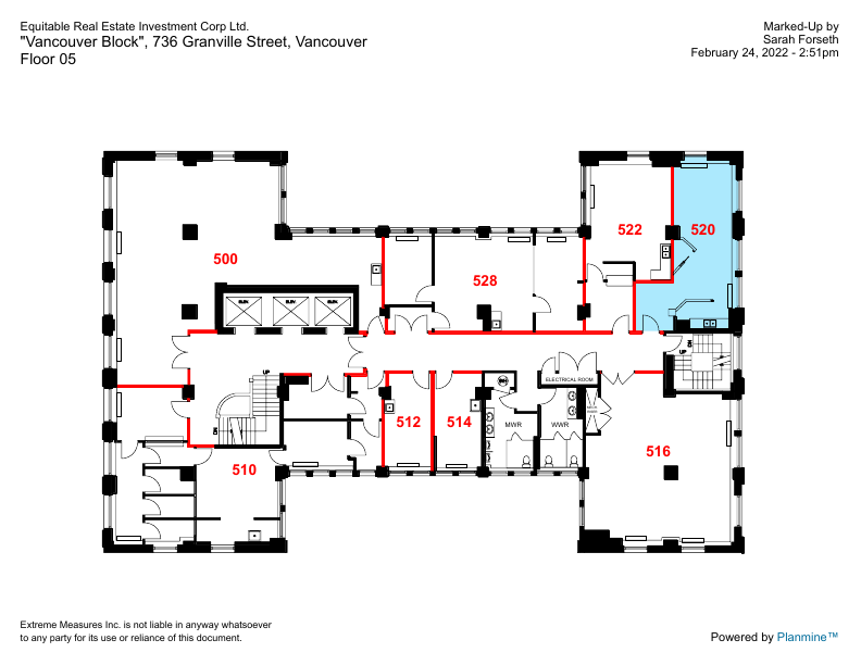 520 - 736 Granville St, Vancouver, BC floorplan