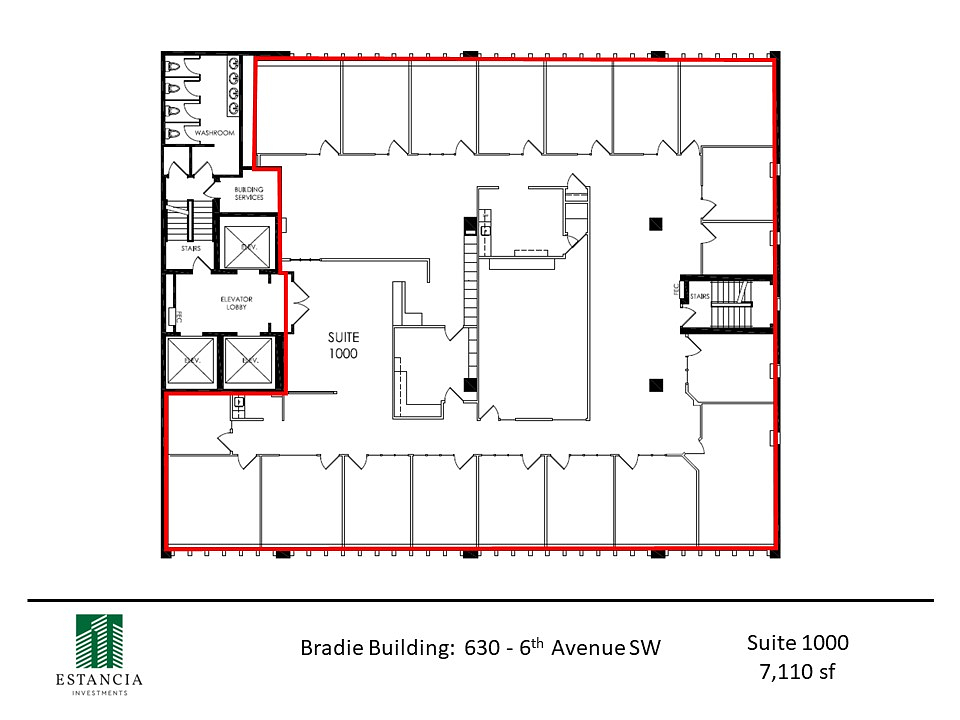 1000 - 630 6 Avenue Southwest, Calgary, AB floorplan