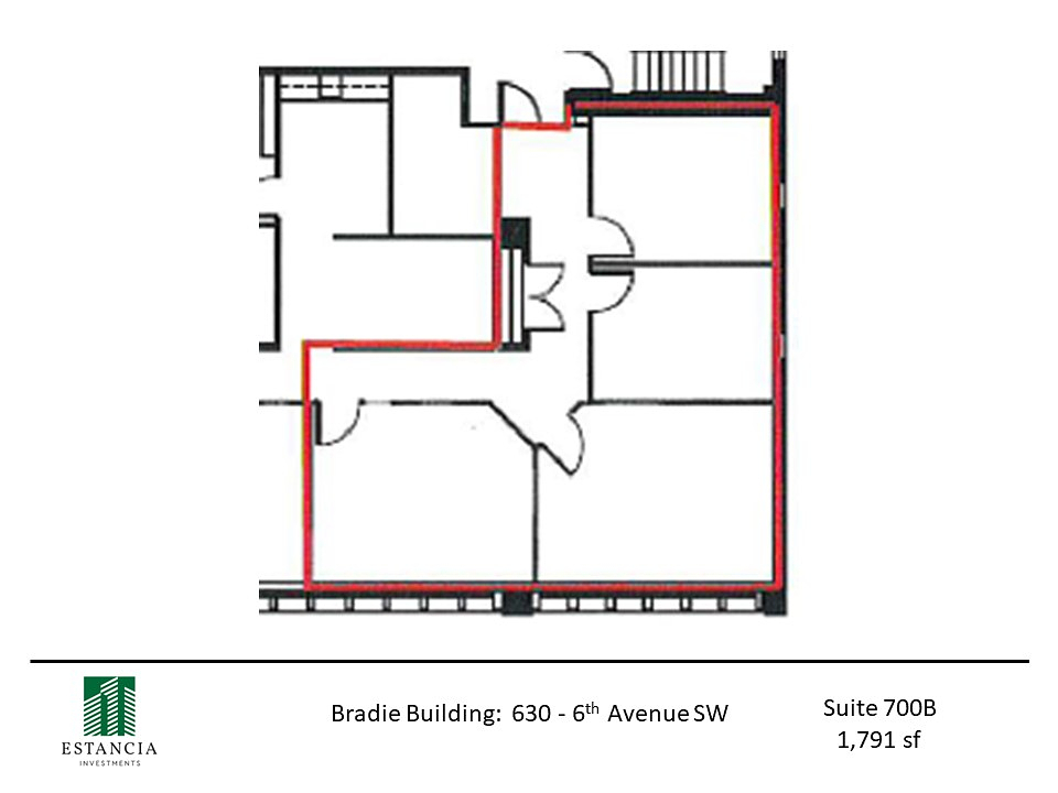 700B - 630 6 Avenue Southwest, Calgary, AB floorplan