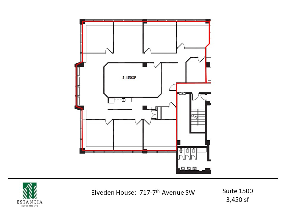 1500 - 717 7 Ave SW, Calgary, AB floorplan