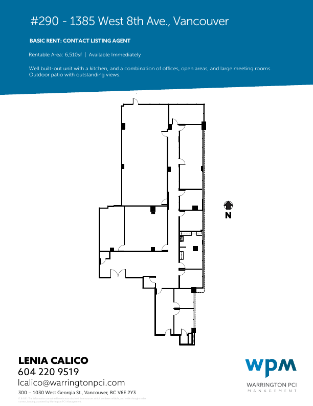 Suite 290 - 1385 West 8th Avenue, Vancouver, BC floorplan