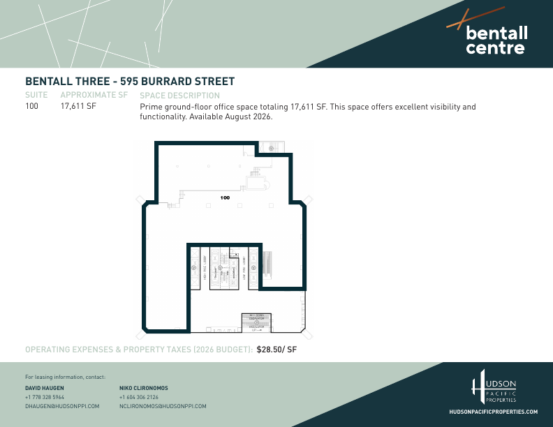 100 - 595 Burrard Street, Vancouver, BC floorplan
