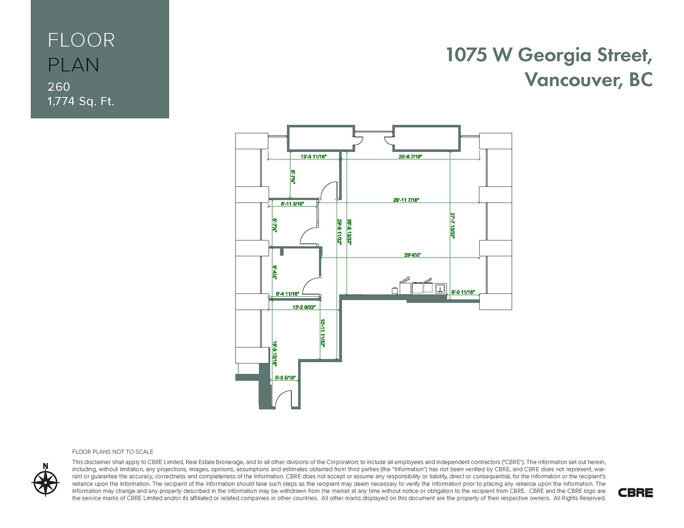 260 - 1075 W Georgia St, Vancouver, BC floorplan