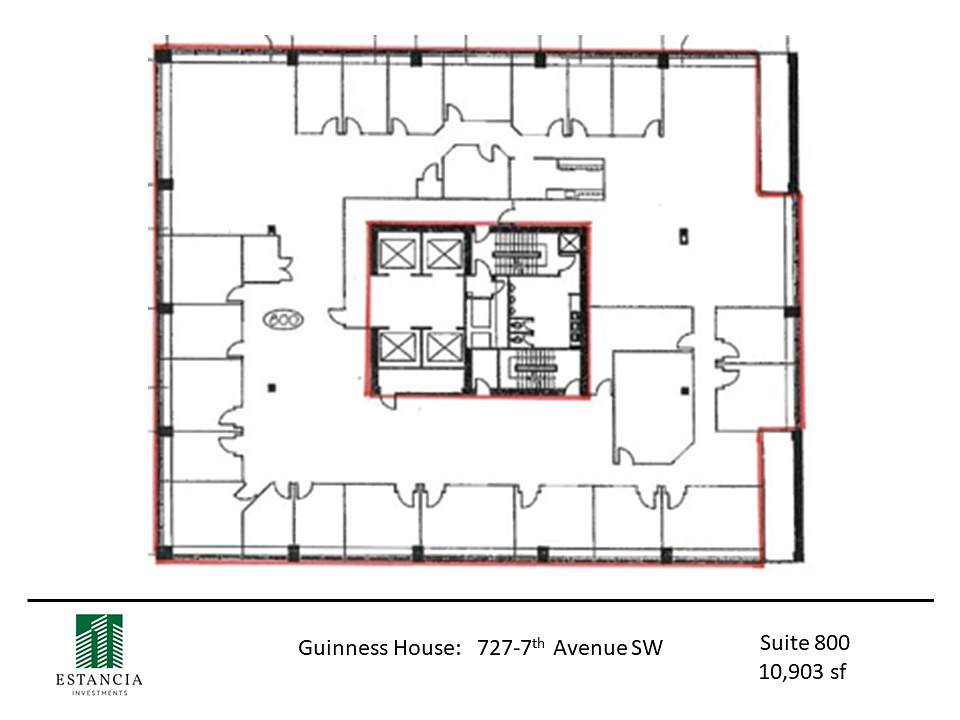 800 - 727 7 Ave SW, Calgary, AB floorplan