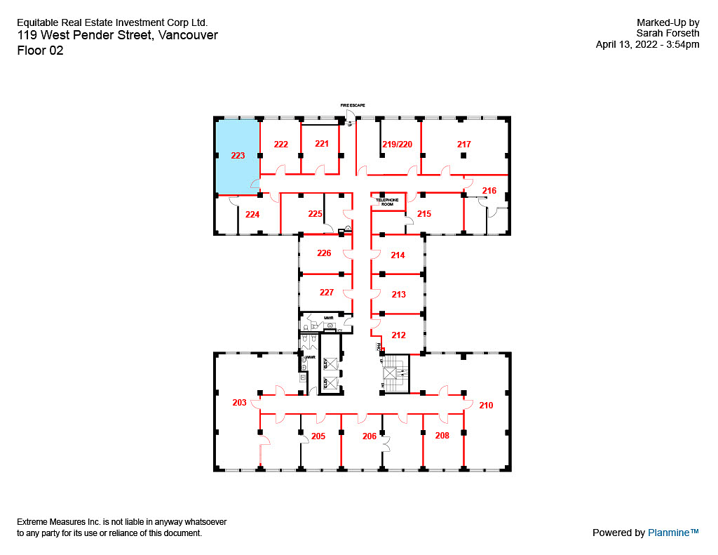 223 - 119 West Pender Street, Vancouver, BC floorplan