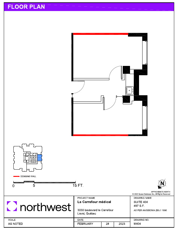 404 - 3030 Boulevard le Carrefour, Laval, QC floorplan