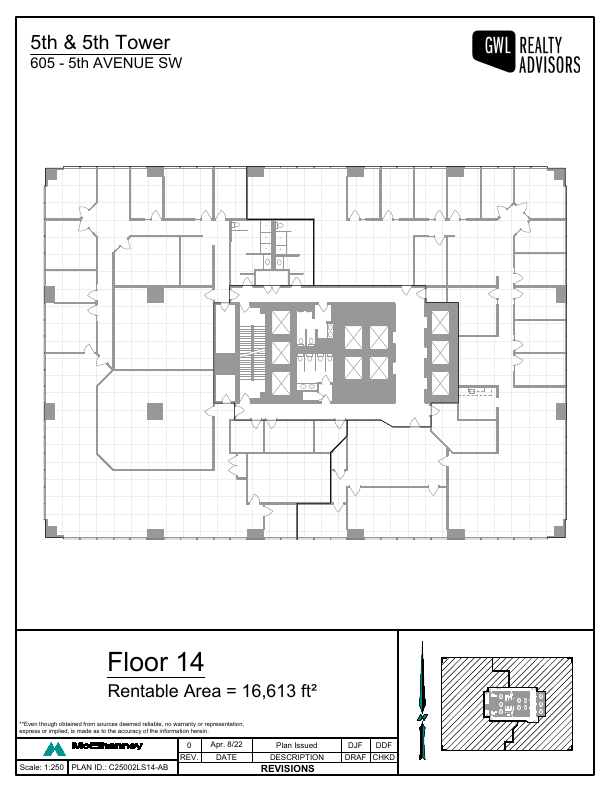 1400 - 605 5 Avenue Southwest, Calgary, AB floorplan