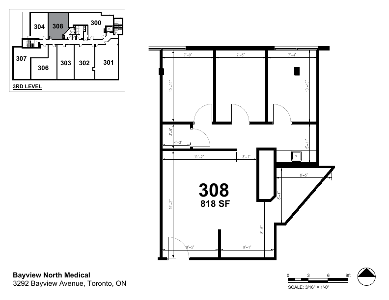 308 - 3292 Bayview Ave, Toronto, ON floorplan
