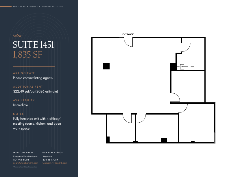 1451 - 409 Granville St, Vancouver, BC floorplan