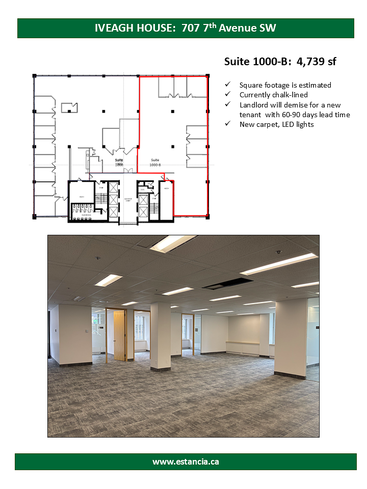 1000-B - 707 7 Avenue Southwest, Calgary, AB floorplan