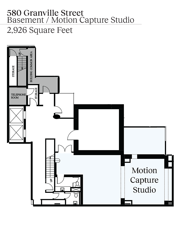 Basement  - 580 Granville Street, Vancouver, BC floorplan