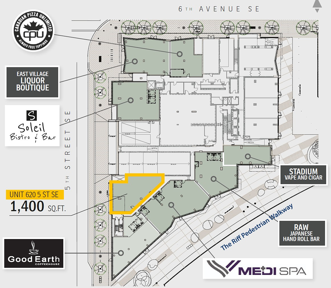 620 - 615 6 Ave SE, Calgary, AB floorplan
