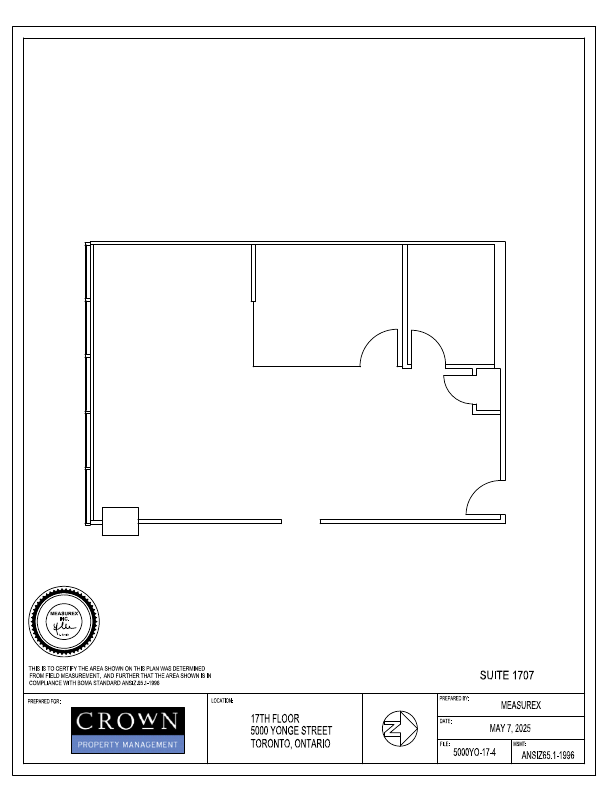 1707 - 1901 - 5000 Yonge Street, Toronto, ON floorplan