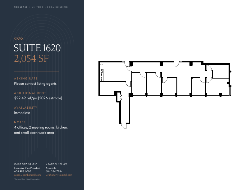 1620 - 409 Granville St, Vancouver, BC floorplan