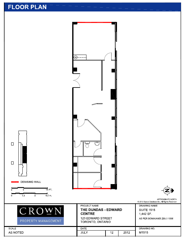 1515 - 605-123 Edward Street, Toronto, ON floorplan