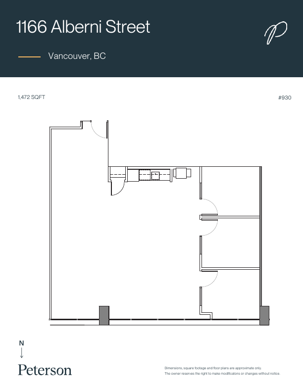 930 - 1166 Alberni St, Vancouver, BC floorplan