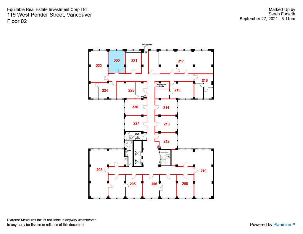 222 - 119 West Pender Street, Vancouver, BC floorplan