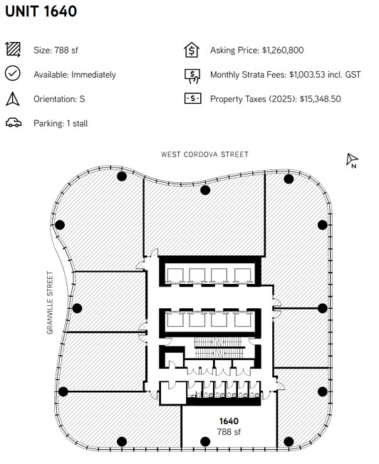 1640 - 320 Granville Street, Vancouver, BC floorplan