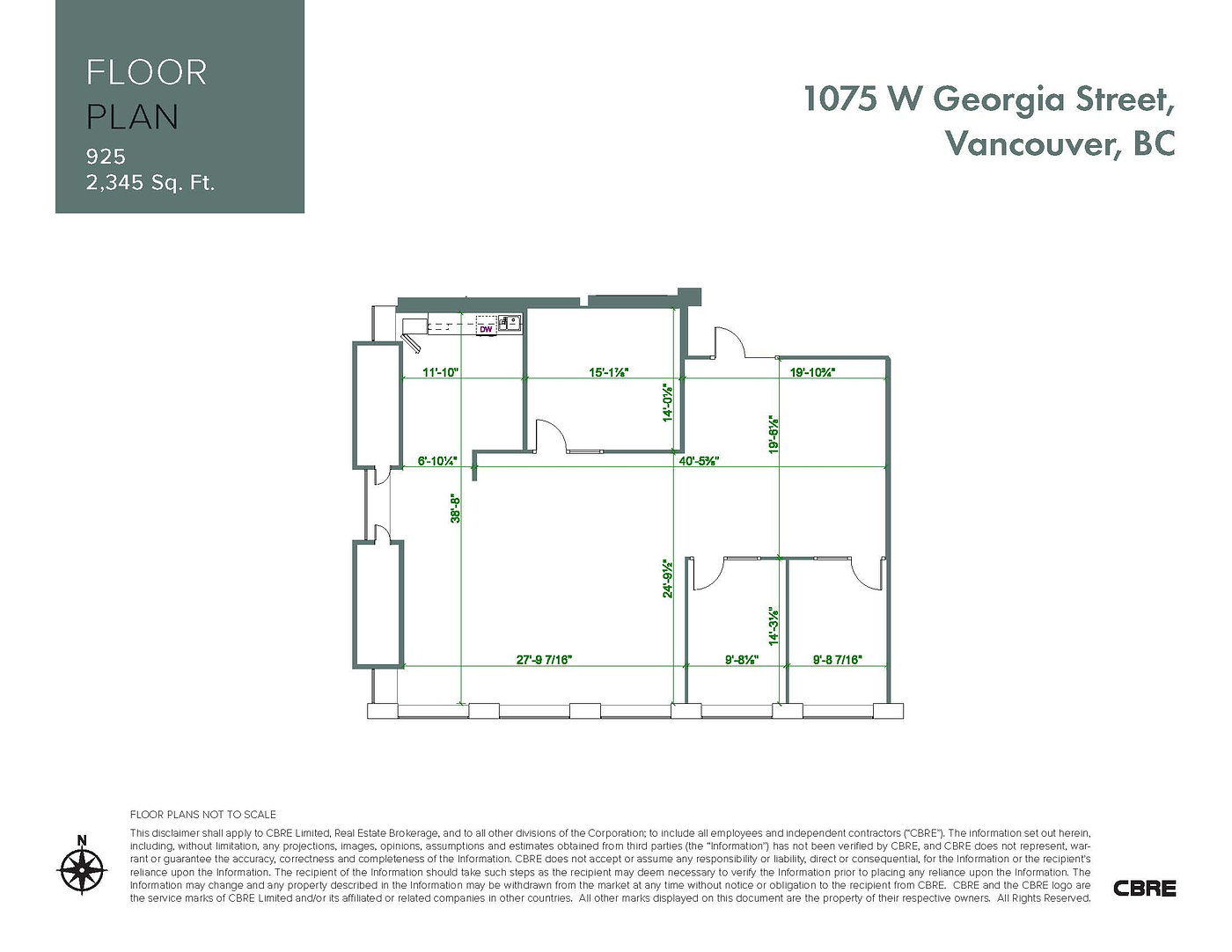 925 - 1075 W Georgia St, Vancouver, BC floorplan