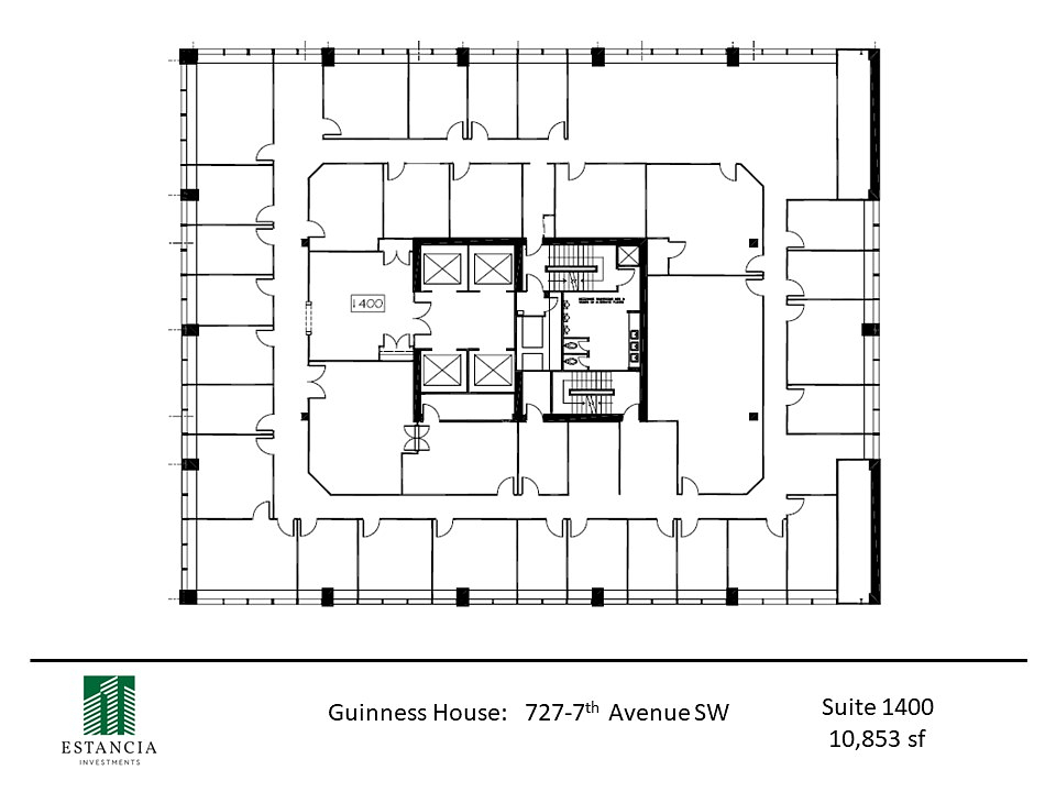 1400 - 727 7 Ave SW, Calgary, AB floorplan
