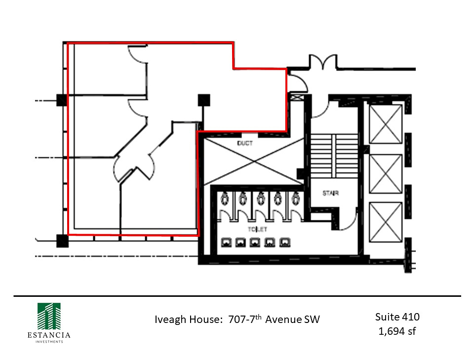 410 - 707 7 Avenue Southwest, Calgary, AB floorplan