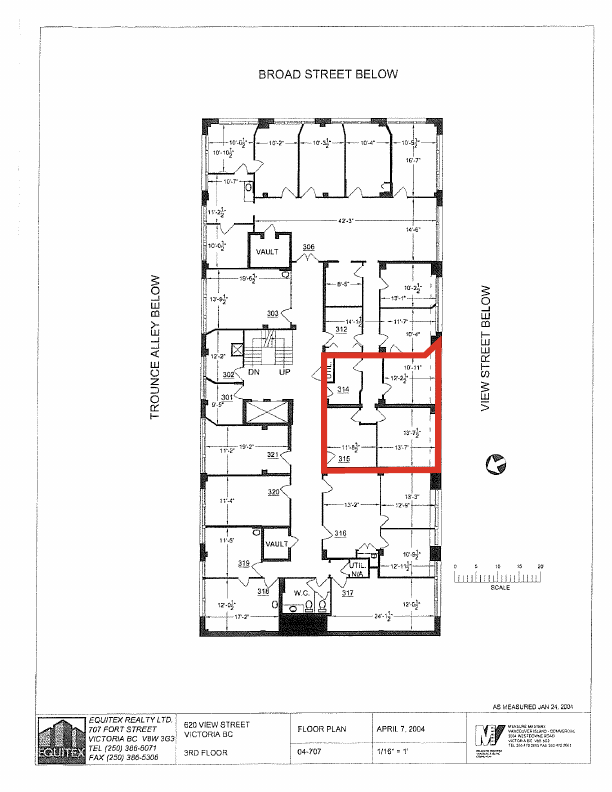 314 - 620 View St, Victoria, BC floorplan