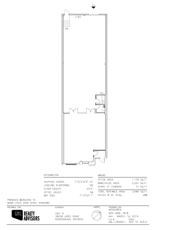 6-3600A - 3495Laird Rd, Mississauga, ON floorplan